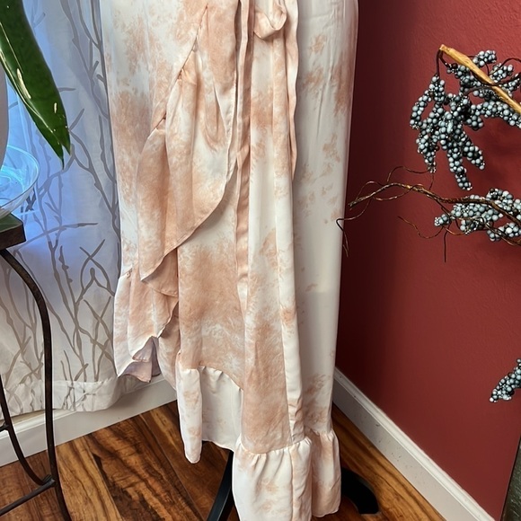 NEW Dex Blush Tie Dye Wrap Maxi Dress - Picture 6 of 10